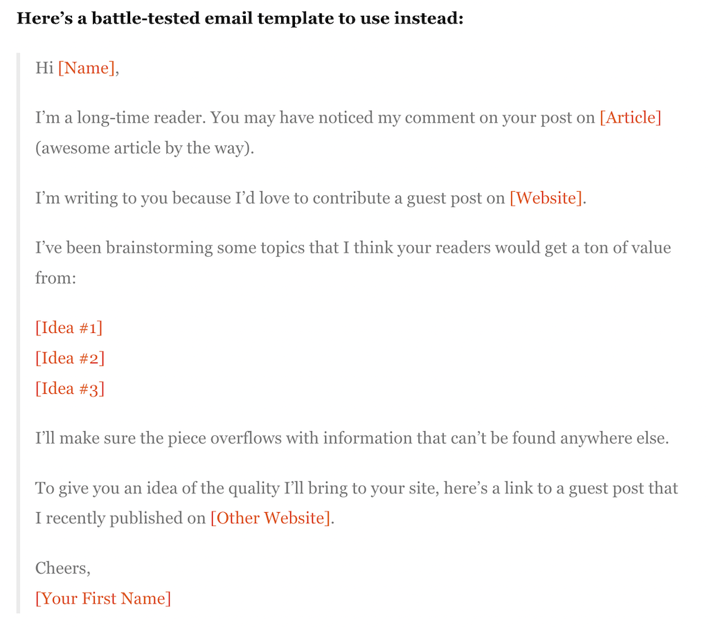 guest posting email template